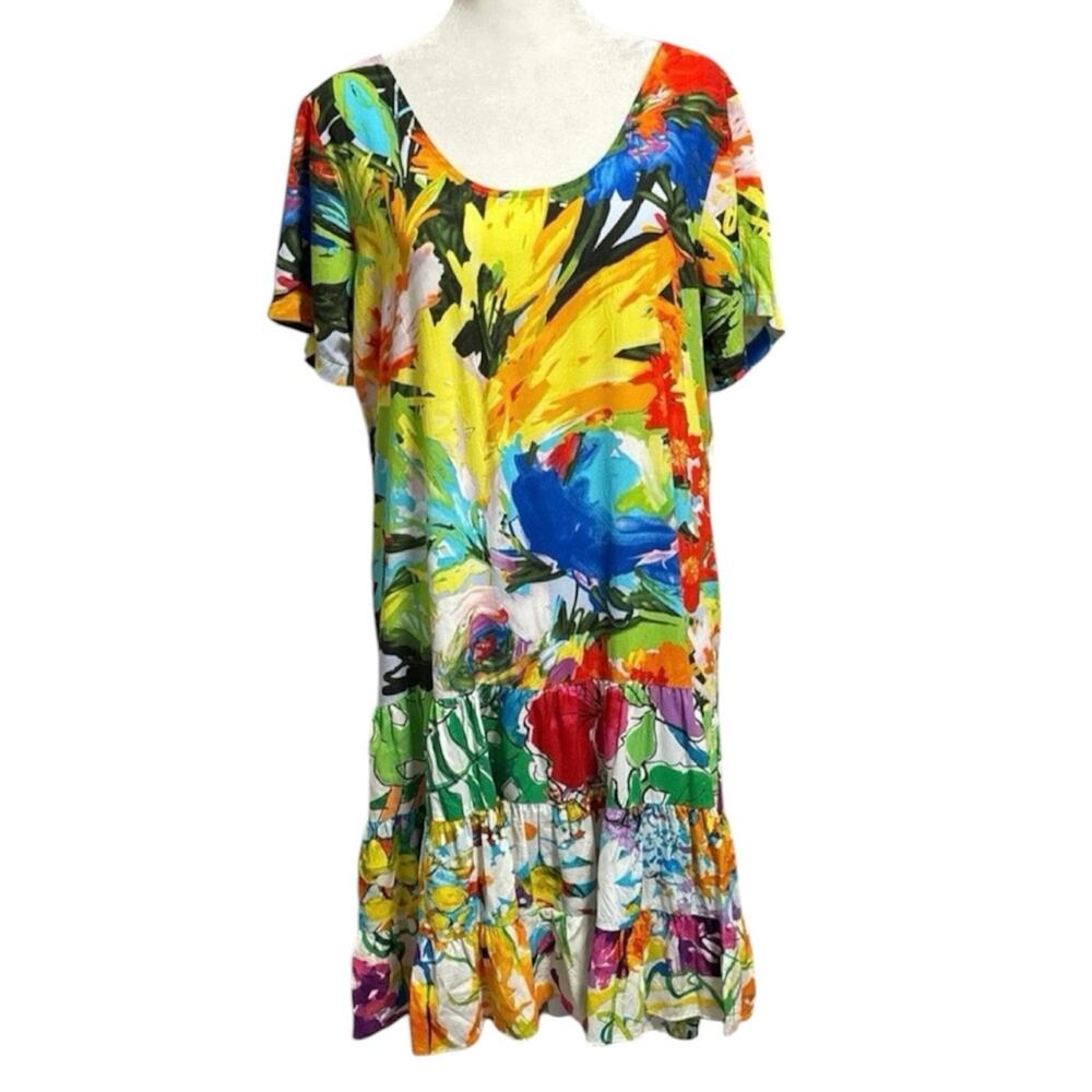 Jams World Size M Hattie Swing Dress Floral Breeze Made in Hawaii USA Tropical